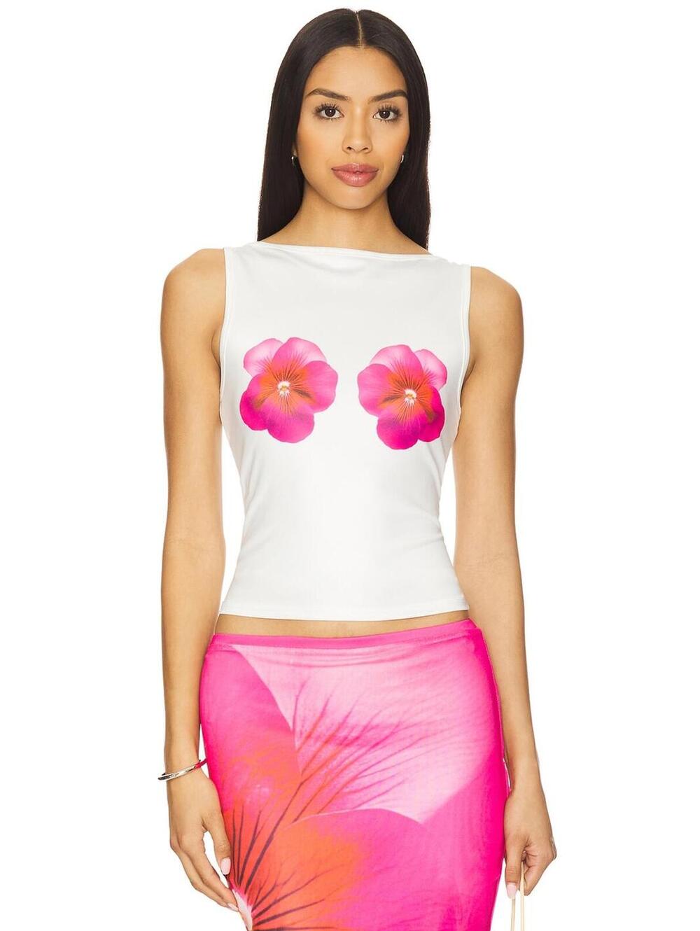 Runaway The Label Primrose Top in Pink Flower